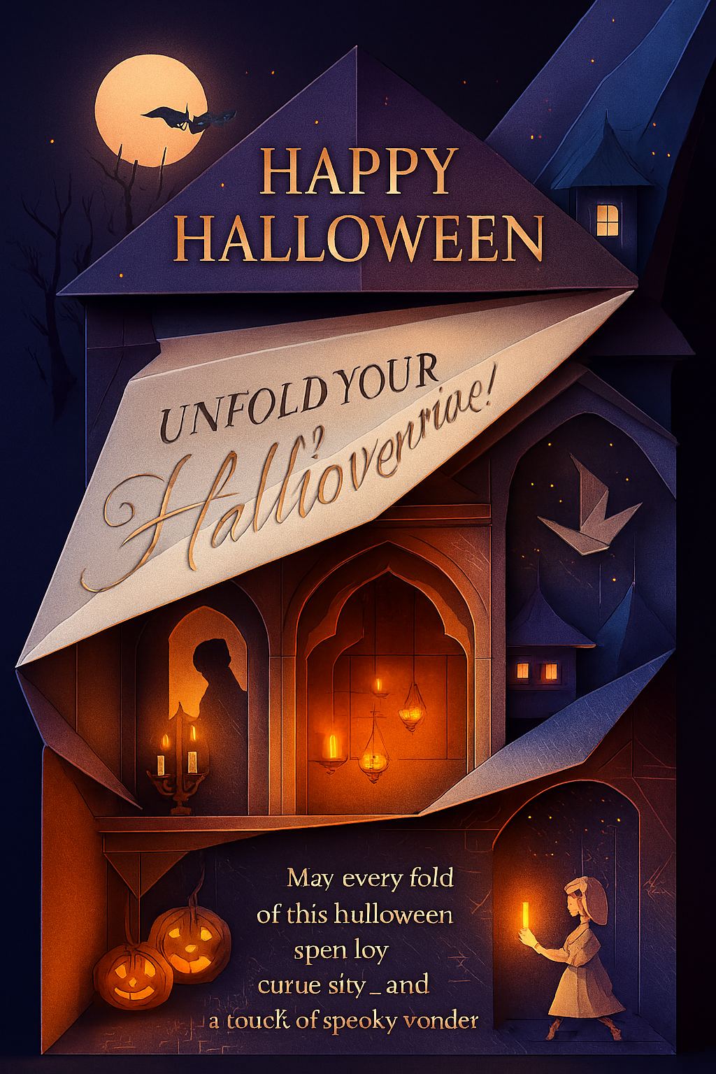 Papercut Halloween Cards – Artistic Design Instant Download