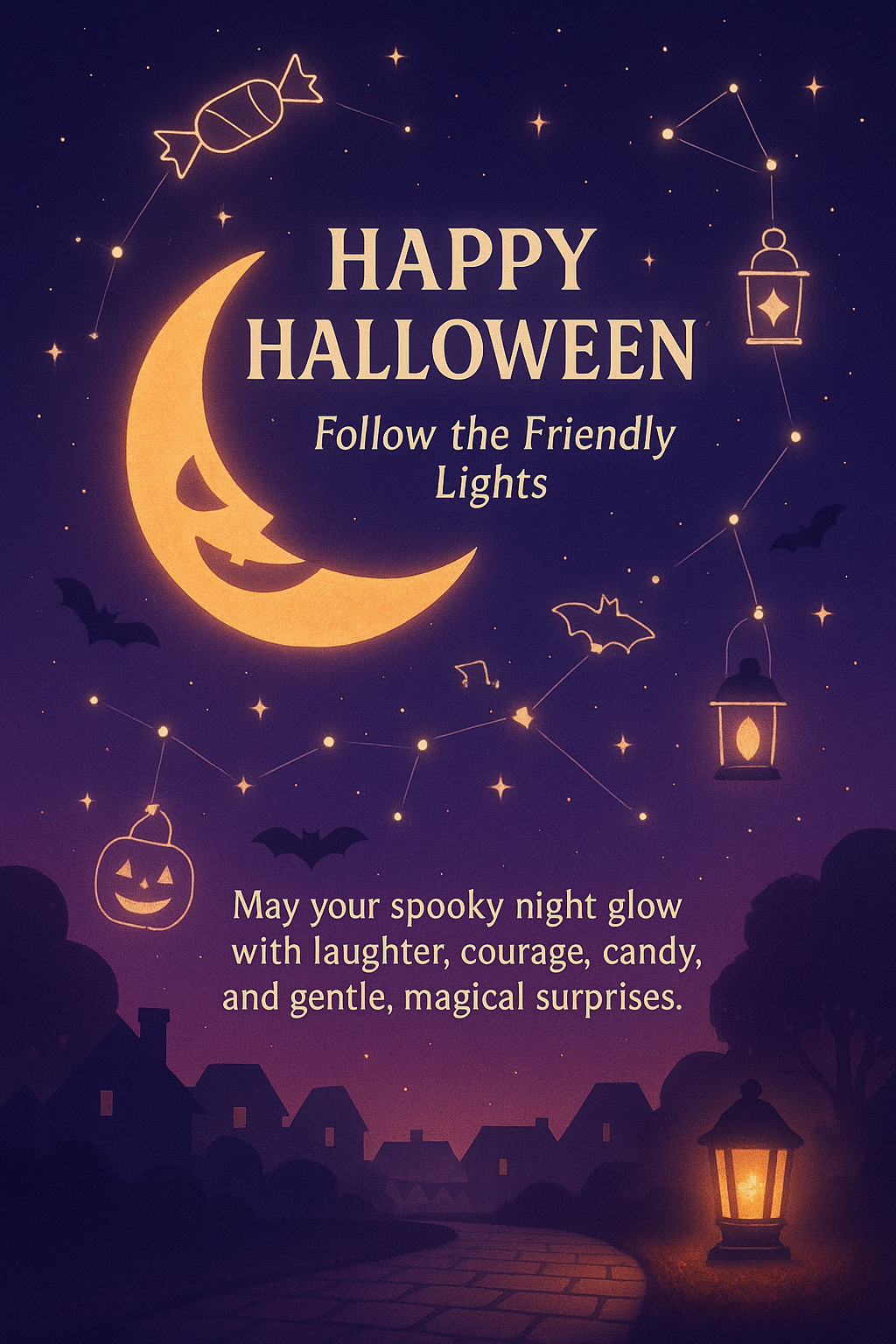 Celestial Halloween Cards – Starry Night Instant Download