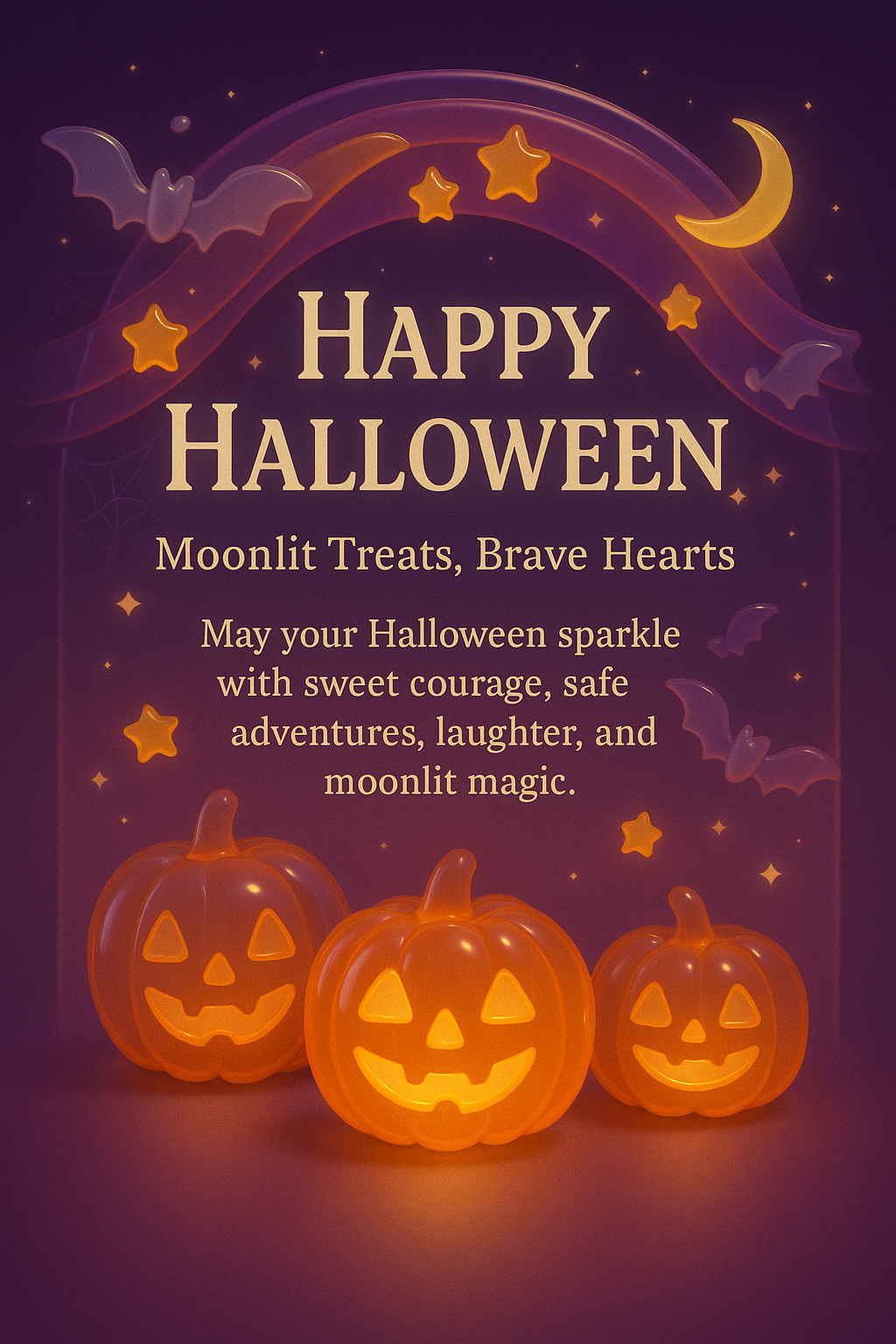 Moonlit Halloween Greeting Cards – Night Sky Design Instant