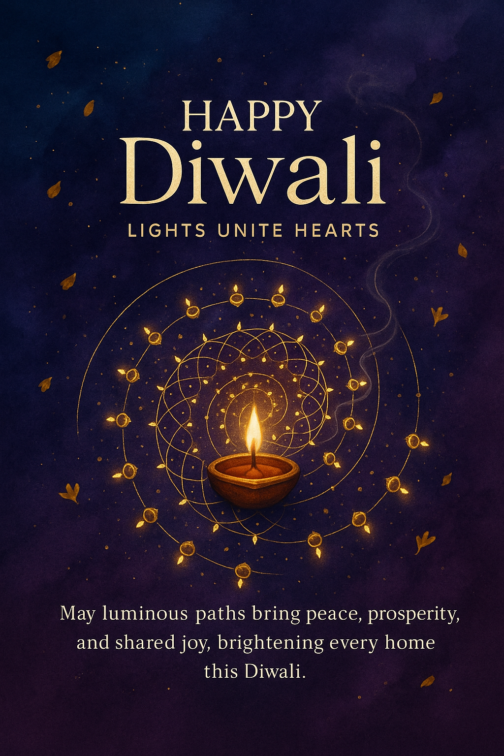 Premium Instant download diwali cards – Purple Circular D