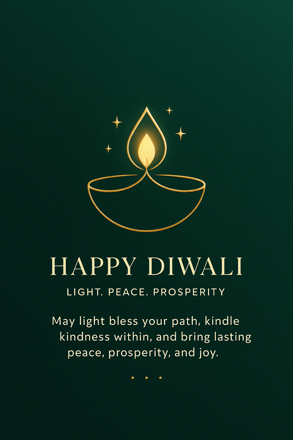 Premium Premium diwali greeting cards – Dark Green Minima