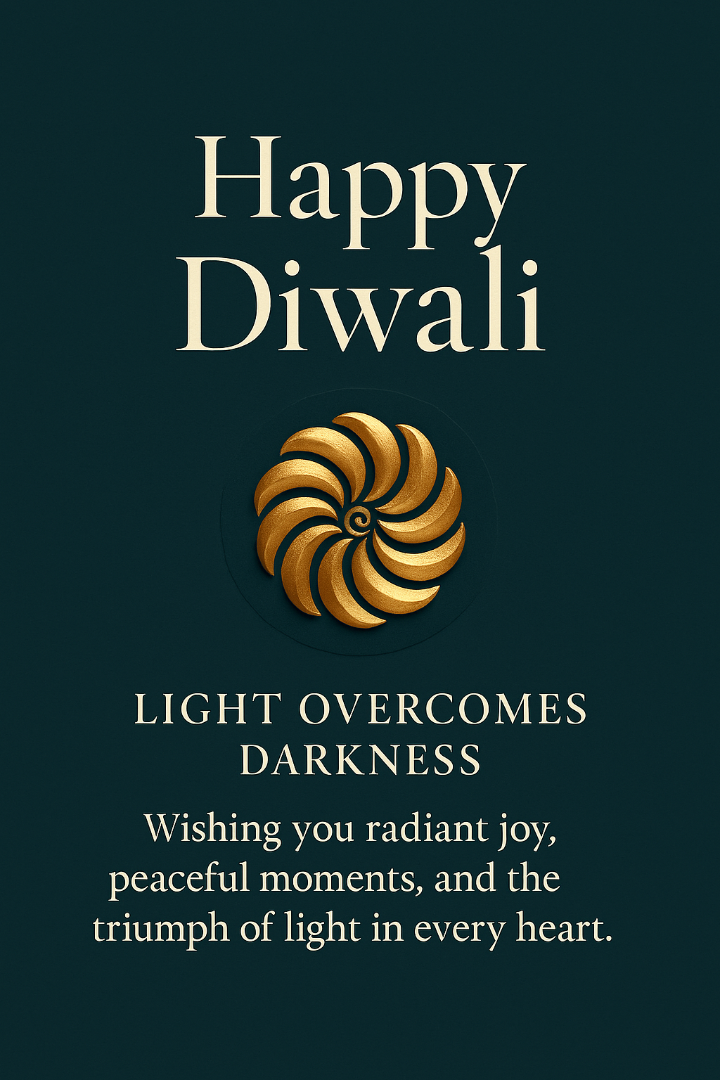 Premium Premium diwali greeting cards – Teal Golden Spira