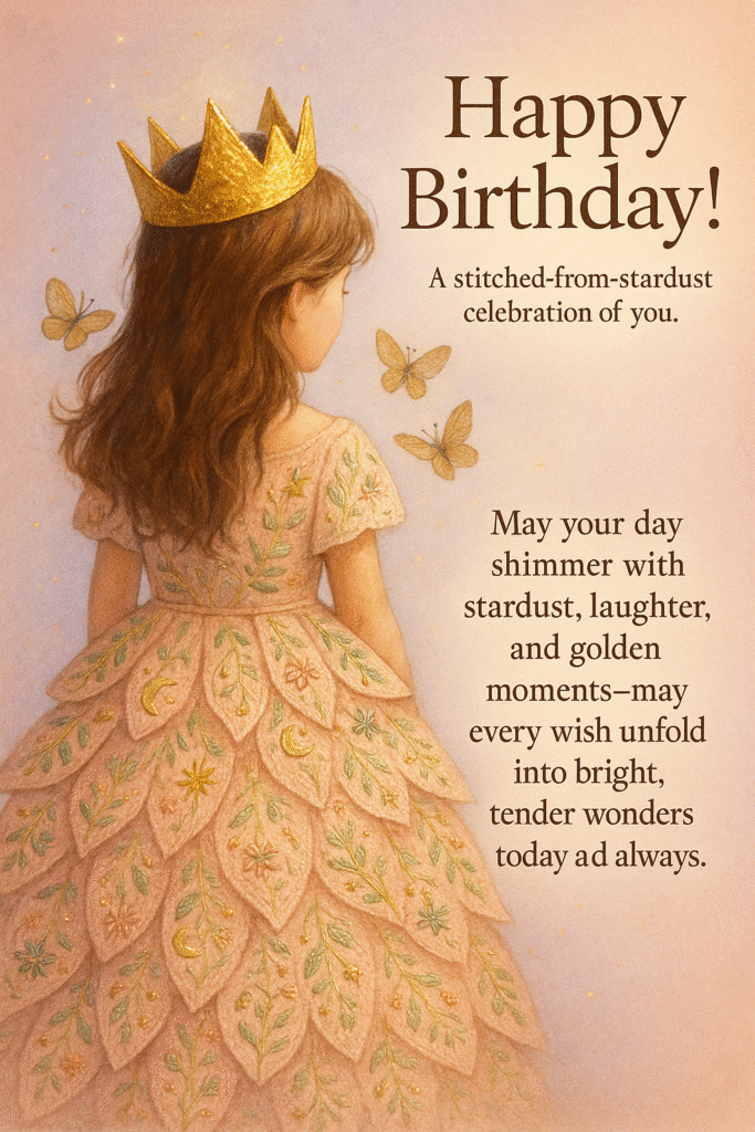 Happy Birthday greeting card — stitched-from-stardust celebration design | SocialFlush