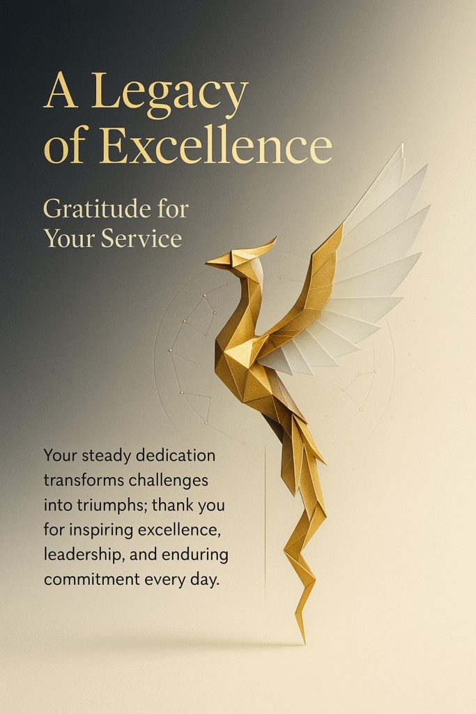 A Legacy of Excellence — gratitude for your service card | SocialFlush